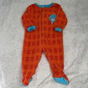 (2 for $10) PEKKLE orange robot footie/ sleeper baby clothing 🤖
